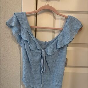 NWT Free People Blue Ruffled Women's Top